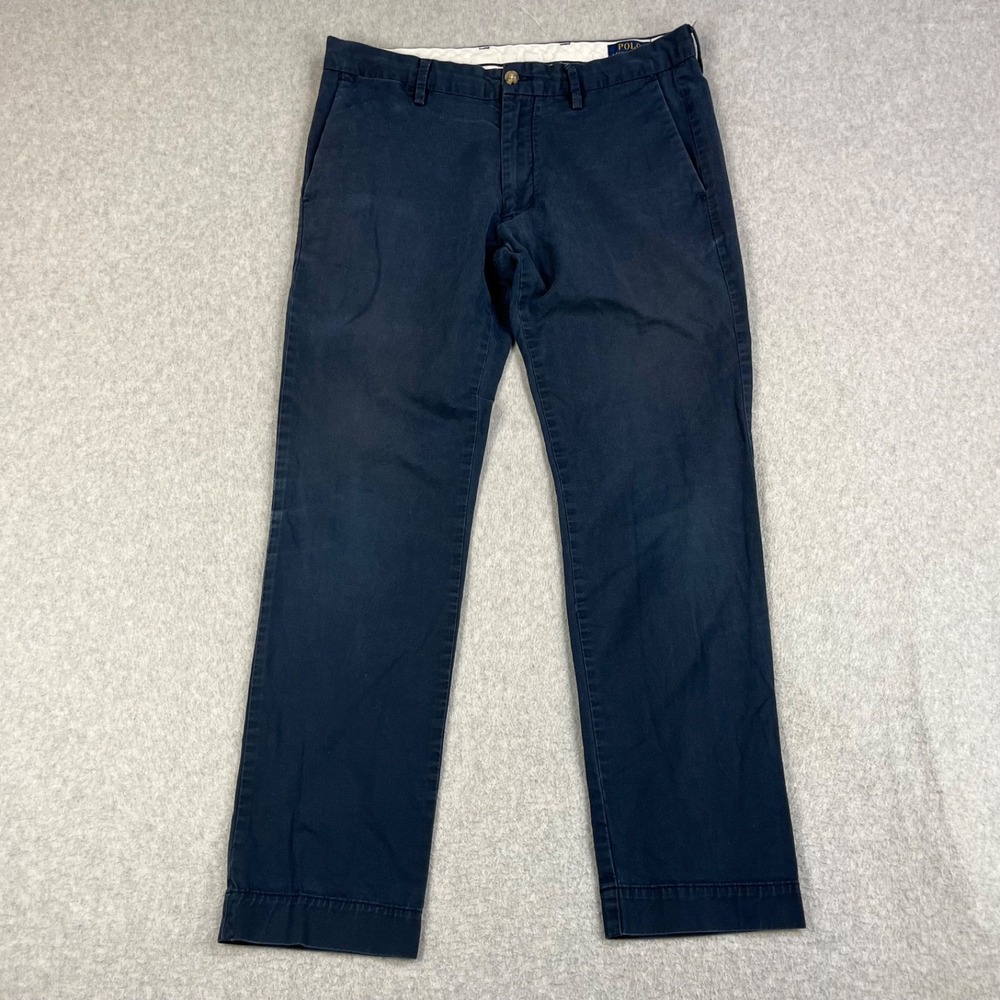 Polo Ralph Lauren Chino Pants Mens 32x30 Blue Stretch Slim Fit Classic Preppy